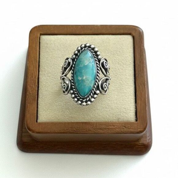 No Brand Jewelry - Brave Spirit Genuine Turquoise Ring Sterling Silver Western Cowgirl Jewelry